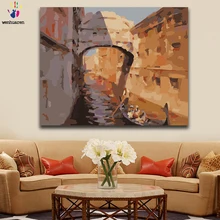 DIY раскрашивания фотографии по номерам с цвета Европейский пейзаж Досуг Праздничная наклейка Рисунок Живопись оформлена дома