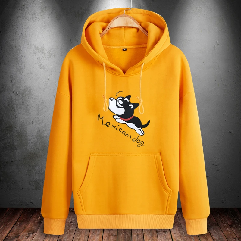 

Autumn And Winter Man Hoodies Funny Dog Printed Men's Sweatshirts Comfortable Long Sleeve Pullover Fleece Hoody