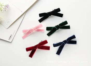 

DHL 2000pcs Girls Hair Clip Bowknot Hair Accessories Velvet Barrette