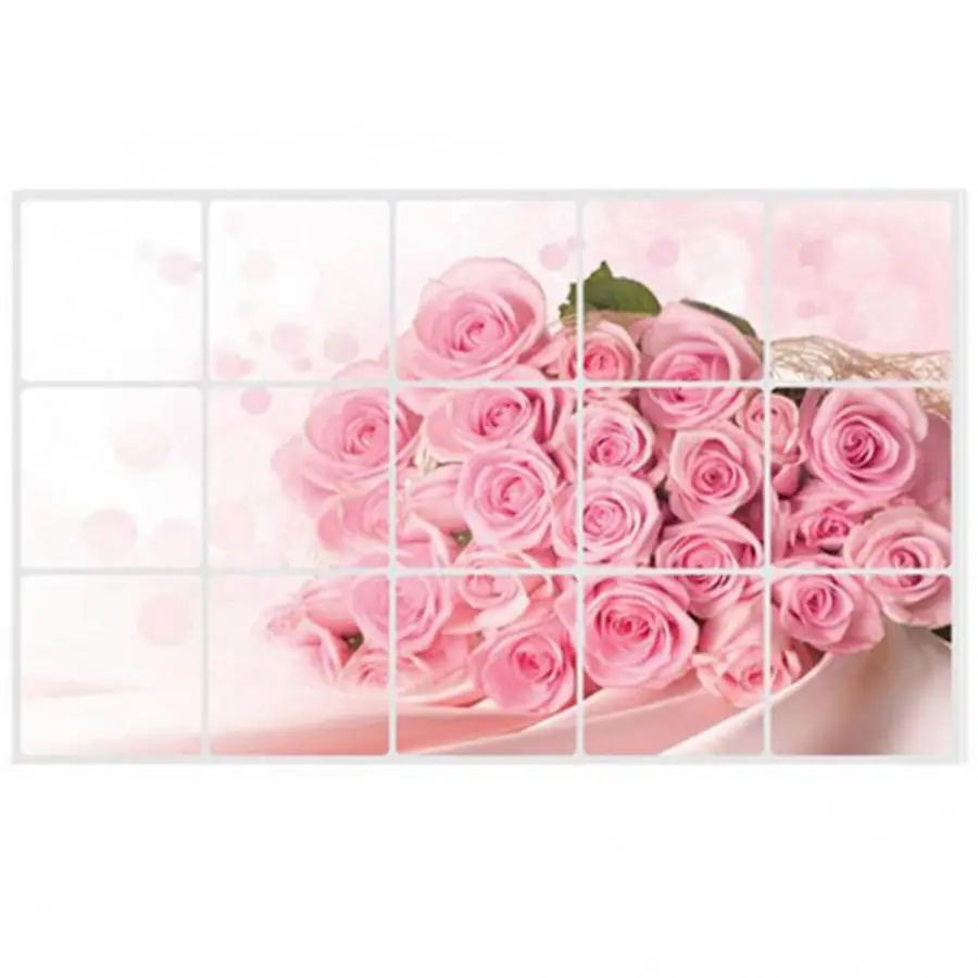 

Wall Stickers Beautiful Rose Kitchen Sticker Waterproof Heat Resistant Decorative Decal Wall Stickers Home Decore
