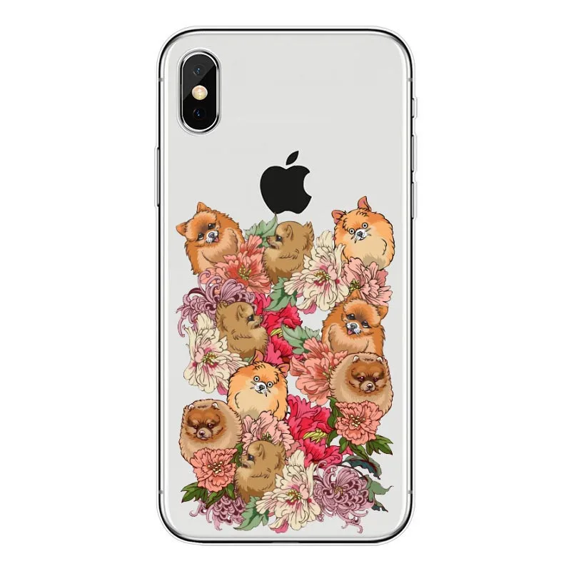 TPU Pomeranian cao bonito Caso Capa Dura para o iPhone Da Apple X XS Max XR 6 7 8 Plus alem de 5 10 de Casos de Telefone Coque - Цвет: TPU