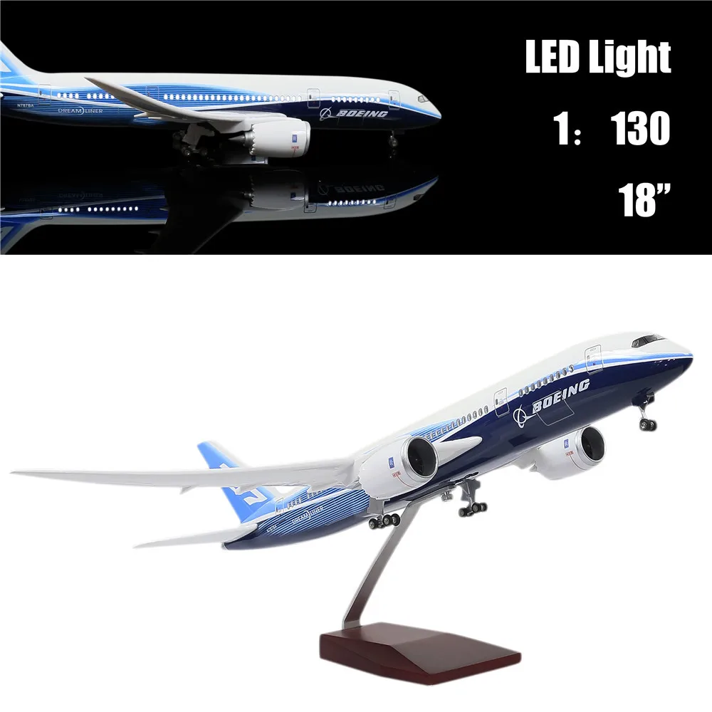 46 см 1:130 литая модель самолета Boeing 787 Dreamliner светодиодный светильник (Сенсорное или