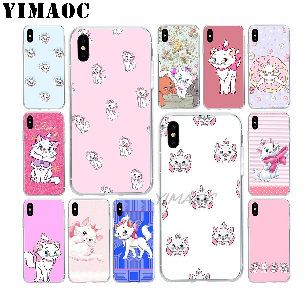 

YIMAOC Aristocats Marie Cat Soft TPU Silicone Case for Apple Iphone Xr Xs Max X 10 8 Plus 7 6S 6 Plus SE 5S 5 7Plus 8Plus Cover