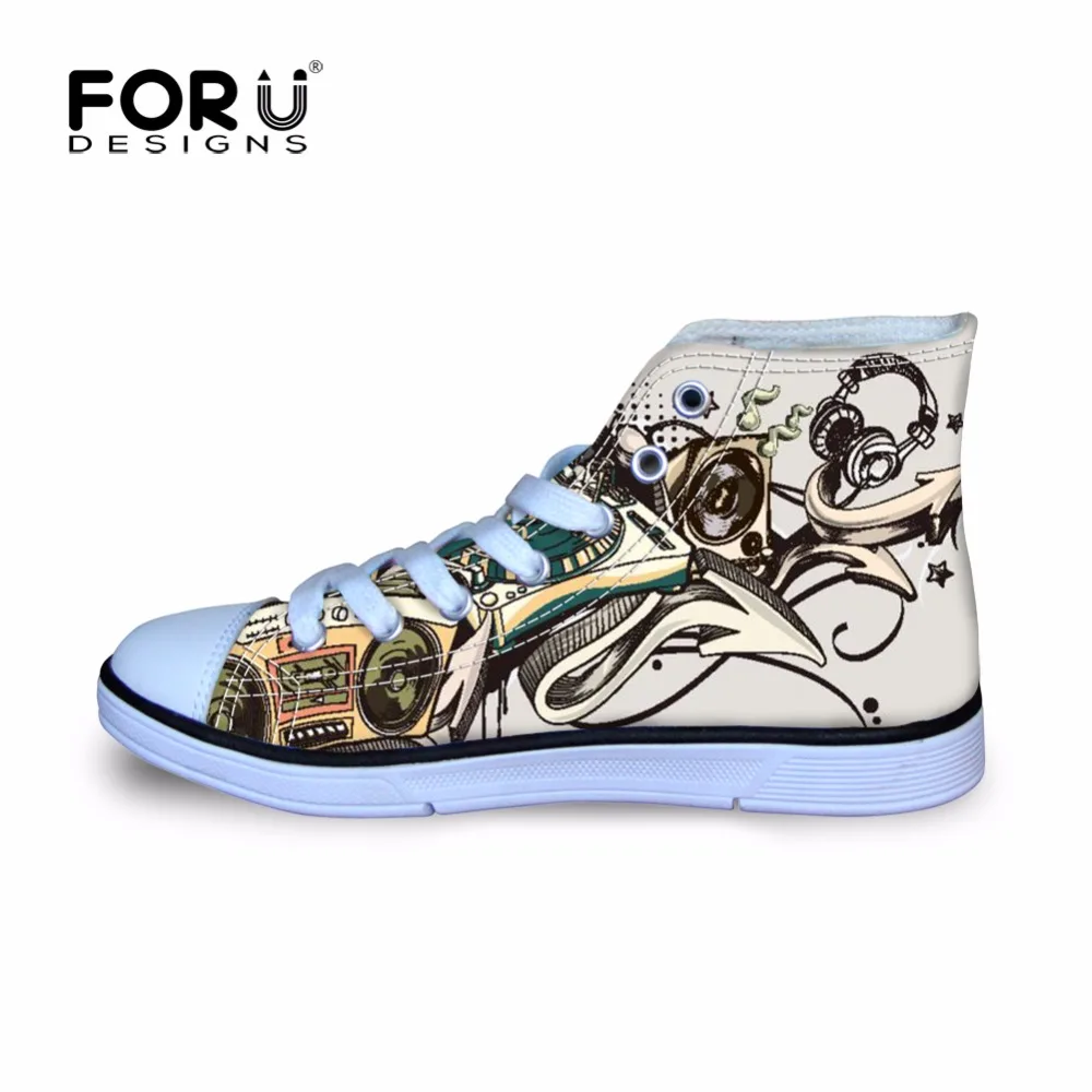 FORUDESIGNS/розовые яркие граффити девочки детская обувь зима осень кроссовки высокие холщовые на шнуровке детская обувь для мальчиков обувь