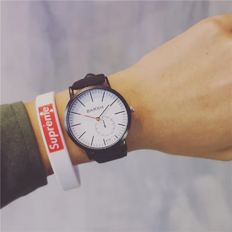 

2018 Minimalist Style Creative Men Wristwatches Casual Simple Stylish Male Quartz Watches Man Boy Student Leather Watch Gift