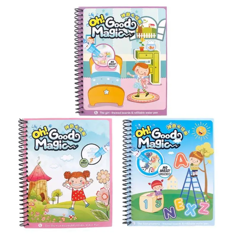 

Magic Water Drawing Book Coloring Book Doodle With Magic Pen Reusable Painting Drawing Board Coloring Book For Kids Toys