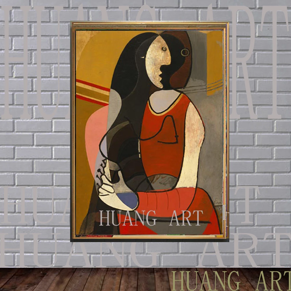 

Meeting room office hall KFC famous artist Picasso painting beautiful girl hat Spanish hand-painted modern decoration of the clu