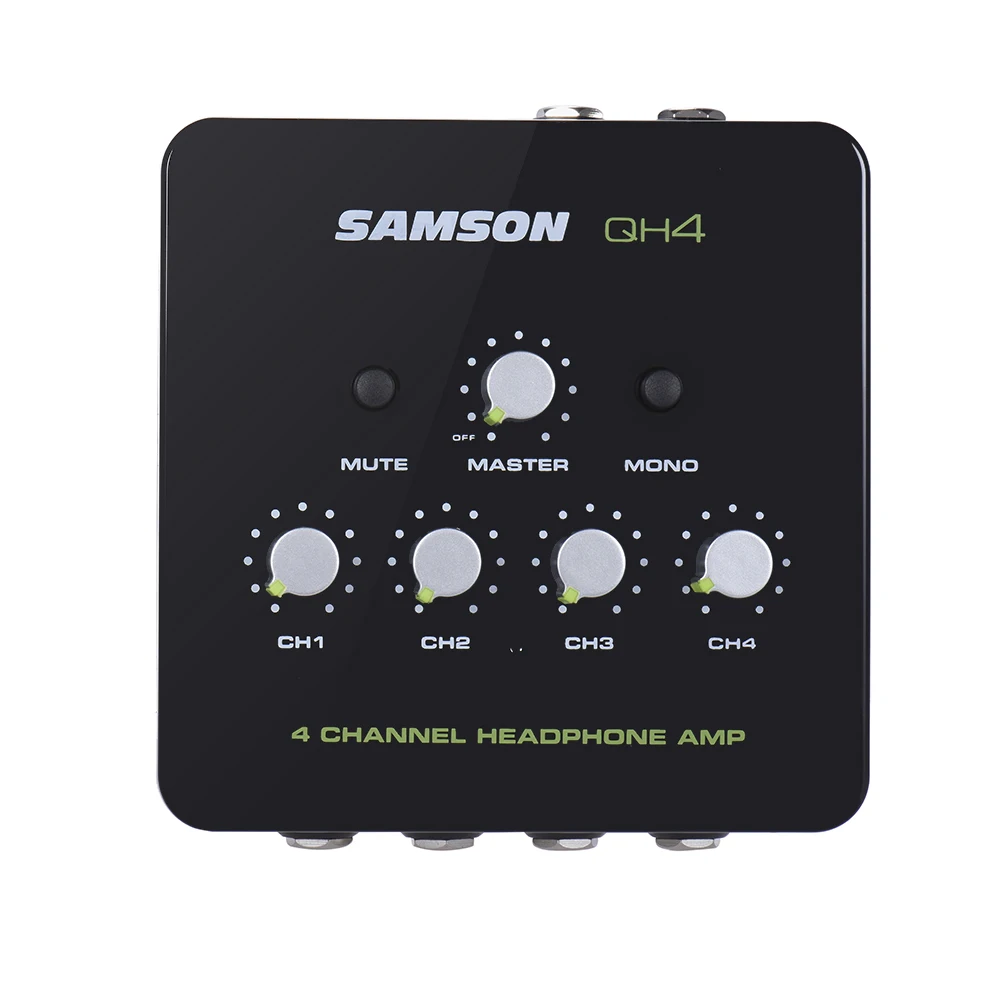 Самсон QH4 ультракомпактный 4-канальный видеорегистратор мини аудио стерео DJ мониторинг усилитель для наушников с Мощность адаптер