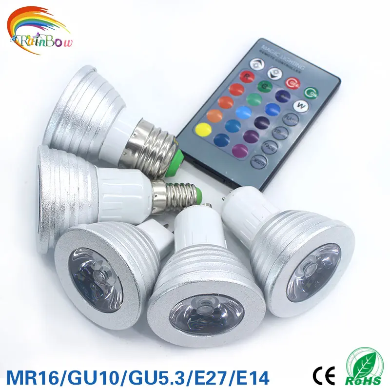 Светодиодная RGB-лампа E27 E14 GU10 GU53 85-265 в 5 шт. Вт | Лампы и освещение