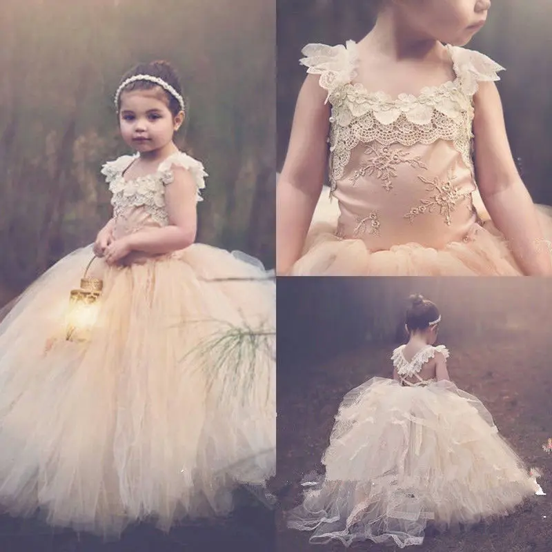 floral lace flower girl dress
