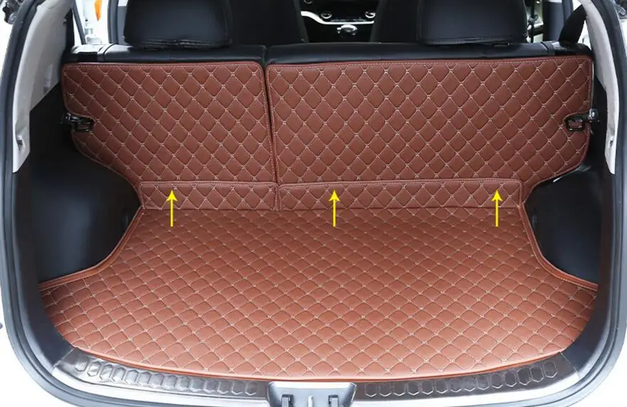 

Luxury 3 Pcs 3 Colors Cargo Liner Car Trunk Mat For KIA Sportage R 2015 Carpet Interior Floor Mats Leather Pad Car-Styling