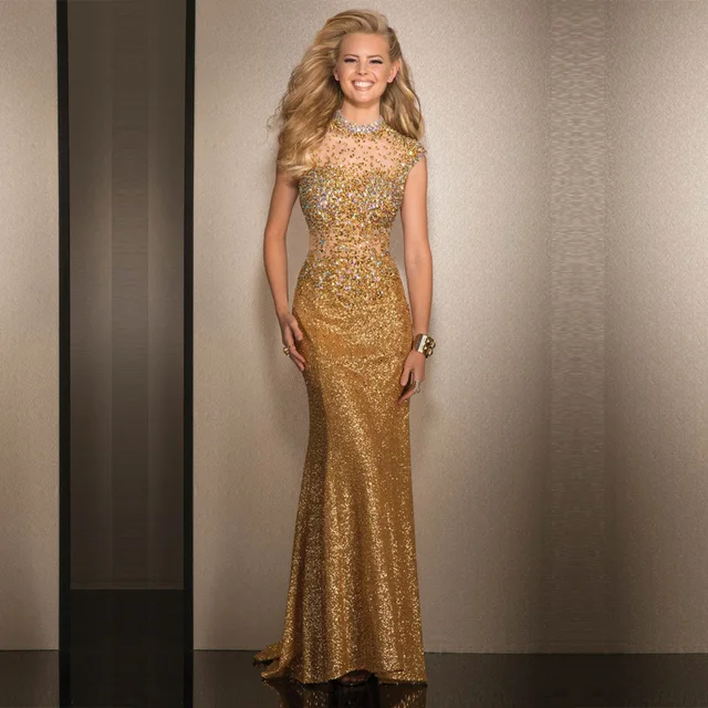 Gold Sparkly Prom Dress