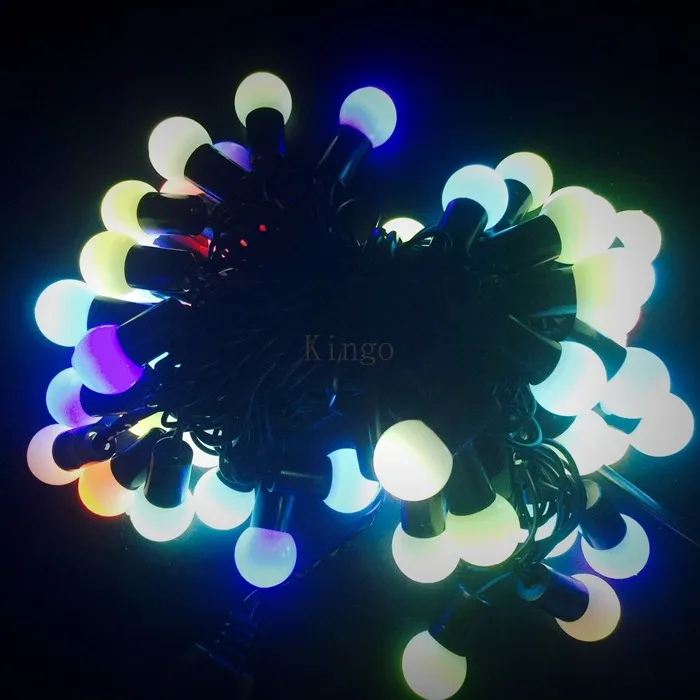 Многоцветный новогодний RGB 5 м 50 светодиодный светильник с шариками Рождественский светильник s вечерние Свадебная Декоративная гирлянда праздничный Сказочный светильник s