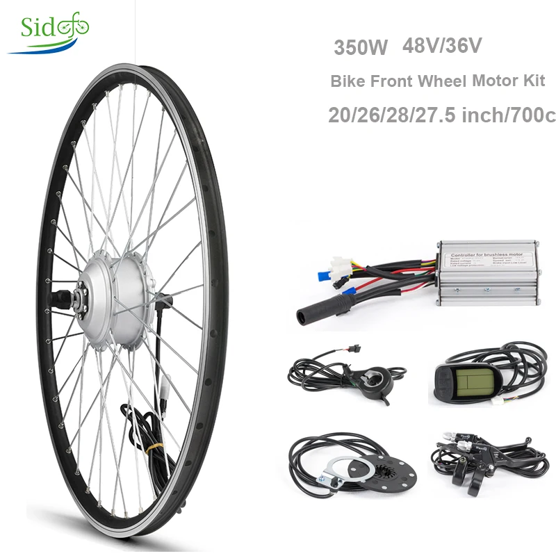 ^Cheap 36 V 48 V 350W Electric Controller Bike Conversion Kit MTB Road Bicycle Hub 24 inch Bicycle Motor Front Wheel LCD 5 BLDC Kit