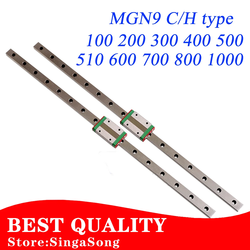 

NEW 9mm Linear Guide MGN9 100 150 200 250 300 350 400 450 500 550 600 700 mm linear rail + MGN9H or MGN9C block 3d printer CNC