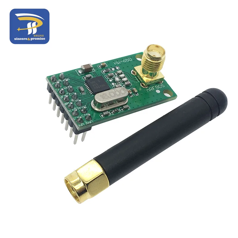 

NRF905 Wireless Transceiver Module Wireless Transmitter Receiver Board NF905SE With Antenna FSK GMSK Low Power 433 868 915 MHz