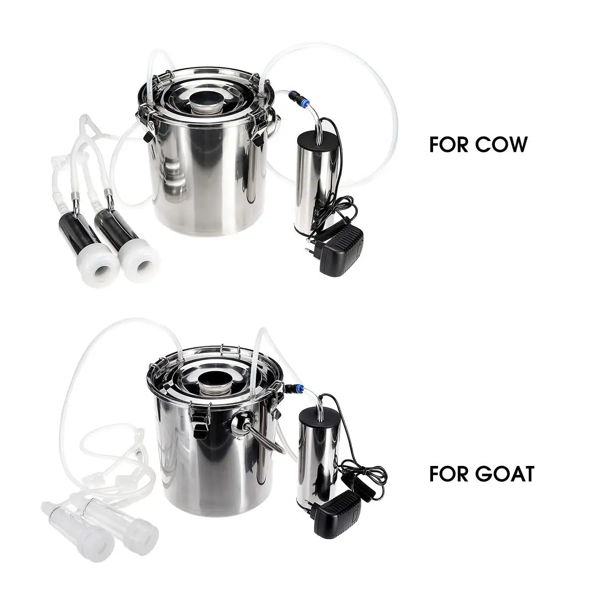 5л Модернизированная версия электрическая корова; Коза; овца Доильная машина Вакуумный насос с двойной головкой ведро из нержавеющей стали 110V~ 240V