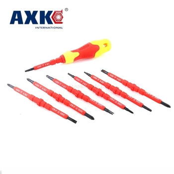 

8 Pcs/set Multi Purpose Screwdriver Cr-v Screwdriver Isolated High Voltage Household Hand Tool Double Head Electricians Tool Kit