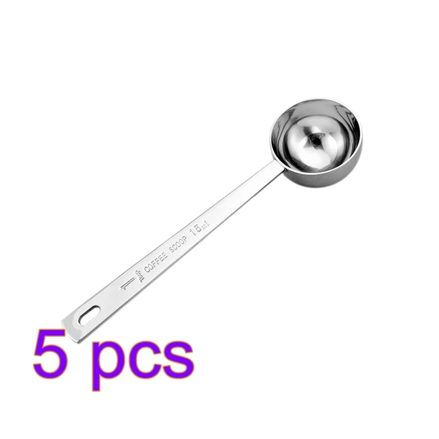 Best Offers HIPSTEEN 5pcs 15ML Coffee Scoops Thicken Stainless Steel Tablespoon Measuring Spoon coffeeware 2018 new arrival 