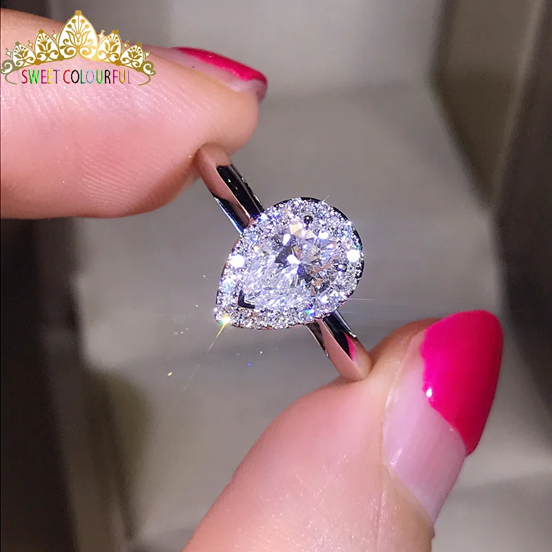 

100% 18K 750Au Gold Moissanite Diamond Ring D color VVS With national certificate MO-H10014