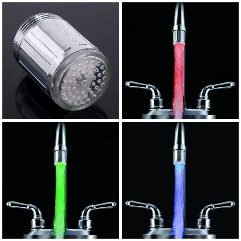 Многоцветный сменный светодиодный кран кухонный светодиодный светильник смесители для воды водопроводная головка RGB светящаяся