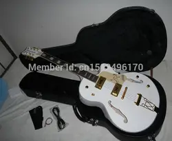 Фабрика белого Gretsch Сокол 6120 Полу полый корпус корейские тюнеры Электрогитары с футляр