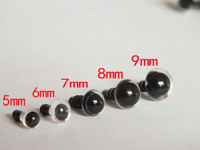 5/6/7/8/9mm mixed size Plastic Clear Eyes For Animal Puppet Popul Craft Teddy Bear Doll plushys soft doll eyes plastic scary oval flat eyeball diy animal stuffed toys sewing craft puppet doll making mixed