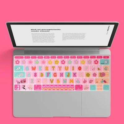 Супер Kawaii крышка клавиатуры для Apple MacBook Pro 13 без сенсорной панели A1708 12 дюймов мягкая клавиатура наклейки Защита от пыли и воды - Цвет: 004