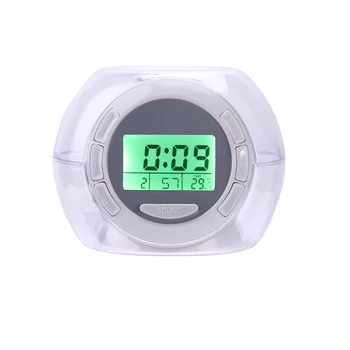

with 6 Nature Sound Colorful Night Light Color Change Multi-function Alarm Clock 7 Color Light Glowing Calendar Digital Clock