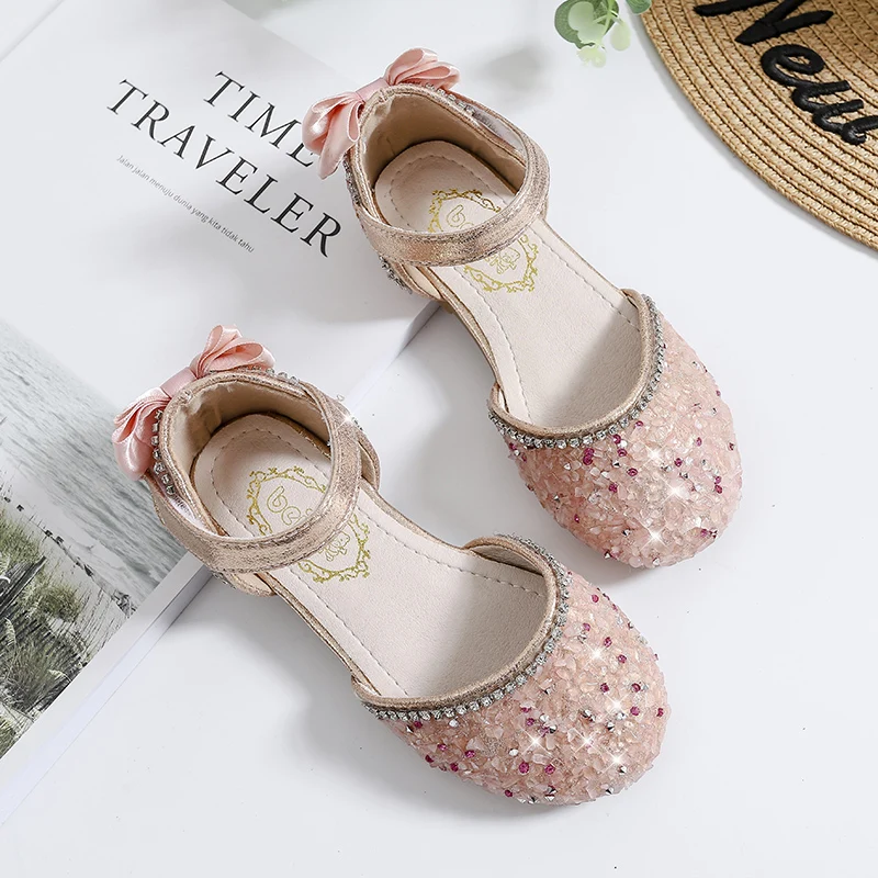 

Mudipanda Girls pink white Sandals Children's Shoes kids Baby Slip Performance Shoes Summer Big Boy Princess Sandals size 28-37