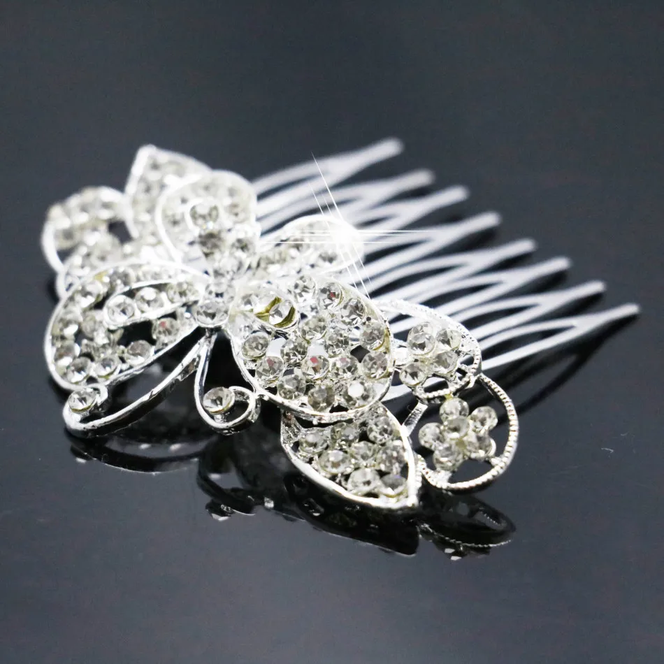 2019 Flower Crystal Butterfly Hairpin Leaves Hair Comb Hair Clips Fashion Party Jewelry For