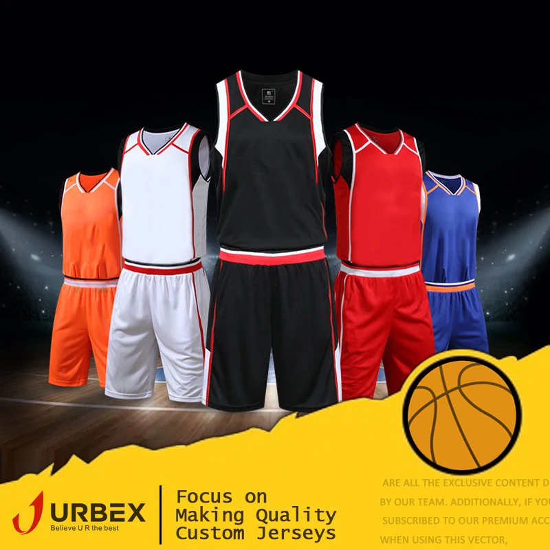 

URBEX Custom Basketball Jerseys Uniform Personalize Shirt Blank Plain Set DIY Your Own Team Kit Customize Design Logo XF1006