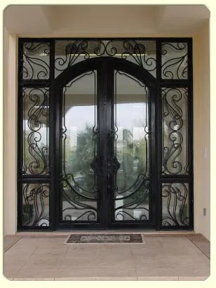 Finished Rot 0206 Door With Wrought Iron Material 11 Color