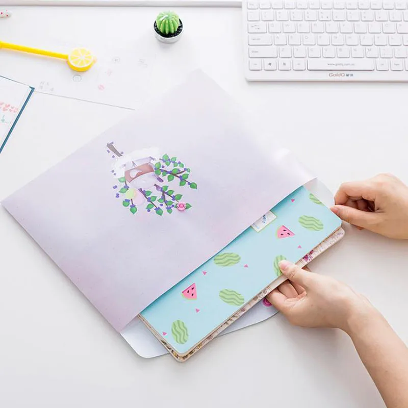 

1 Pcs Hot Cartoon PP Plastic File Bag A4 File Folder Document Filing Bag Stationery Bag School Stationery Supplies