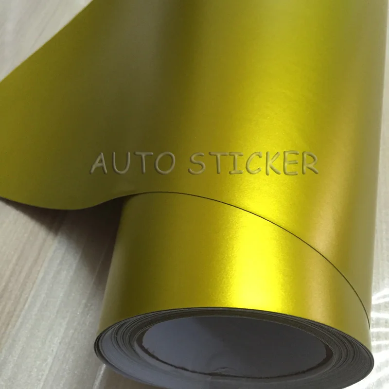 golden matte metallic car wraps car sticker 13