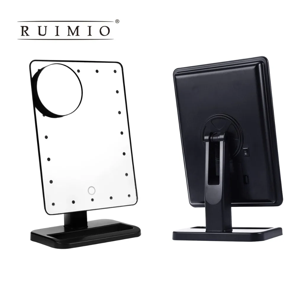 

Adjustable 20 LEDs Lighted Makeup Mirror Touch Screen Portable Magnifying Vanity Tabletop Lamp Cosmetic Mirror Make Up Tool