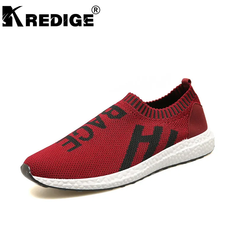 KREDIGE Breathable Net Lazy Foot Pedal Men's Shoes New Slip-On Alphabet Splicing Light Stretch Fabric Big Size Men | Обувь