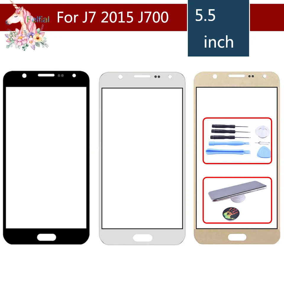 

10pcs/lot For Samsung Galaxy J7 2015 J700 J700F J700FN J700M J700H SM-J700F Touch Screen Front Panel Glass Lens Outer LCD