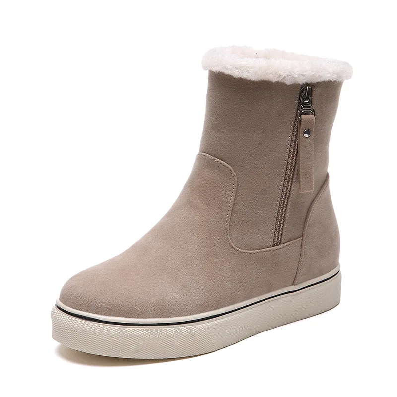 

2019 autumn and winter side zipper female Martin boots warm and comfortable wild women's boots brwon 0216