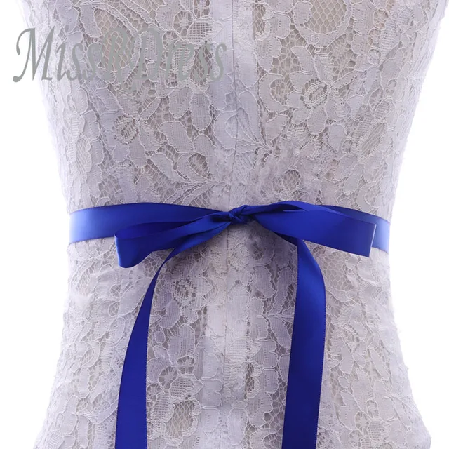 MissRDress Rhinestones Wedding Belt Handmade Pearls Bridal Belts Silver Crystal Flower Bridals Sash For Women Prom Dresses JK835 Royal blue