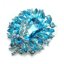 

Women's Banquet Party Broach Blue Clear Rhinestone Crystal Butterfly Pin Hijab Scarf Corsage Coat Sweater Clips Broches spille