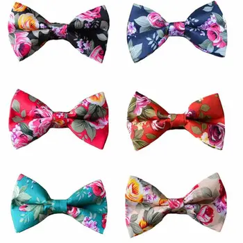 

Men Classic Flowers Floral Printing Bowtie Pre-tied Cotton Wedding Bow Tie YXTIE0301