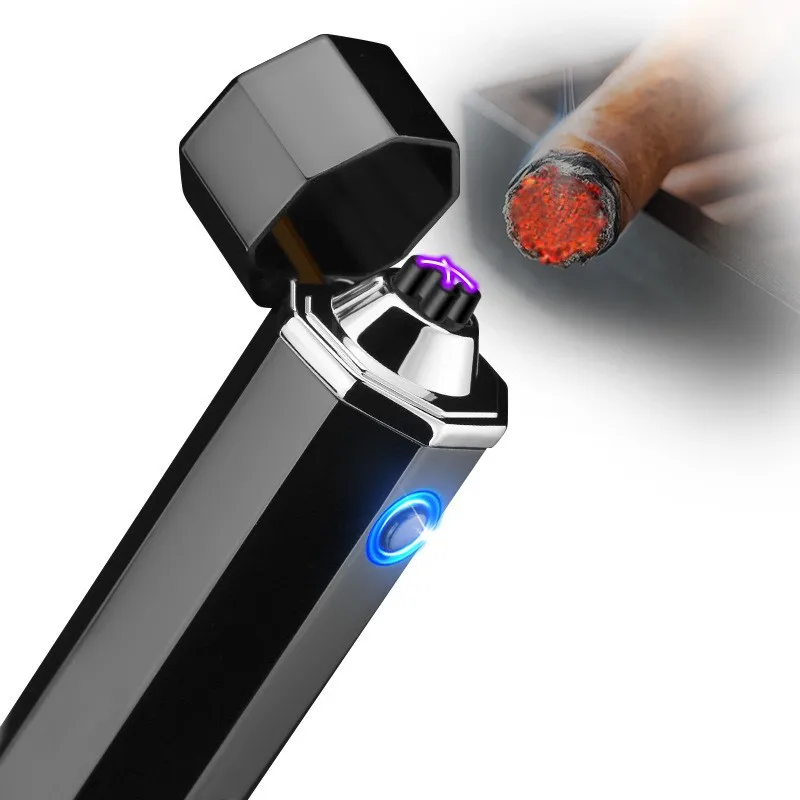 

New 360 Degrees Ignition Double Arc Plasma Lighter Electric USB Lighters Dual Arc Rechargeable Cigarette Lighter Gift aansteker