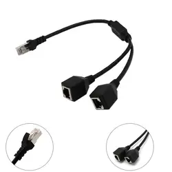 Новые 1 до 2 гнездо для сети Ethernet LAN RJ45 Plug Splitter Extender кабель переходника adaptador