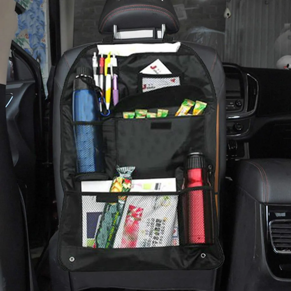 سيارة المقعد الخلفي حقيبة التخزين المنظم السفر مربع جيب المقعد الخلفي حامل العالمي سيارة مقعد غطاء تخزين مربع صافي جيب