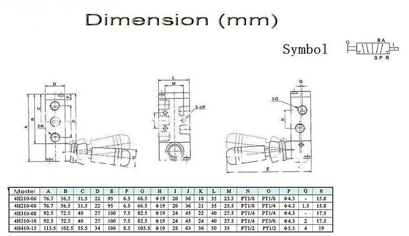 4H210-08 Hand Lever Operated Valve Manual Control Valves