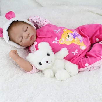 

22inch Handmade Soft Silicone Reborn Dolls Toys 55cm Lifelike Realistic Baby Newborn Babies Doll Toys For Kids Birthday Gift
