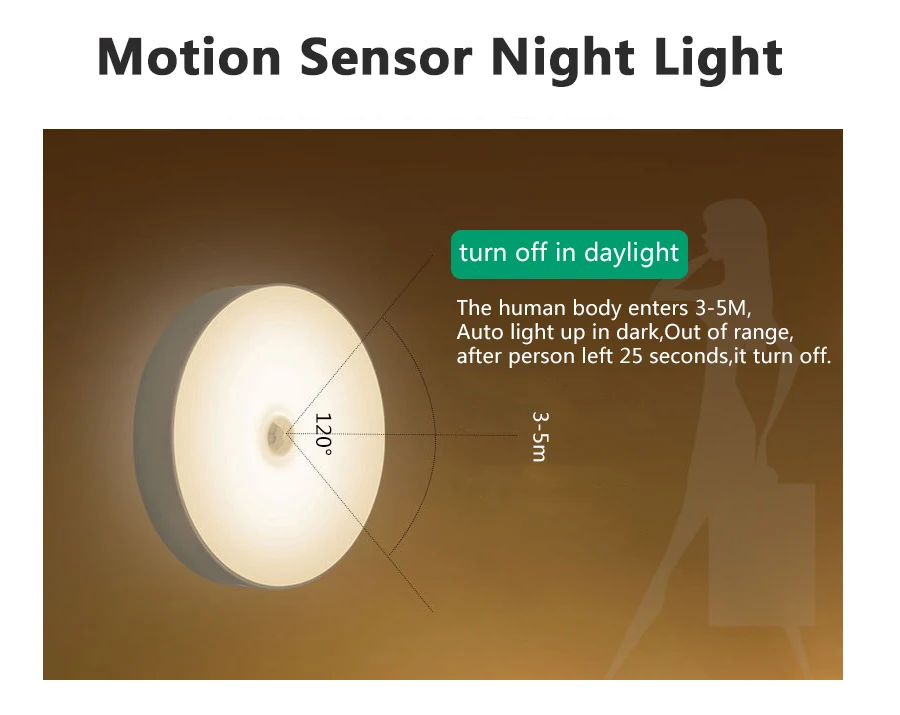 6 светодиодов PIR датчик движения ночник Автоматическое включение/выключение для спальни ЛЕСТНИЦЫ шкаф гардероб Беспроводная перезаряжаемая USB настенная лампа