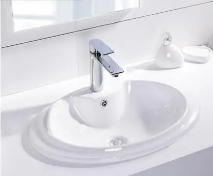 

Art basin. Stage basin - square basin. Large perforated platform for washbasin.