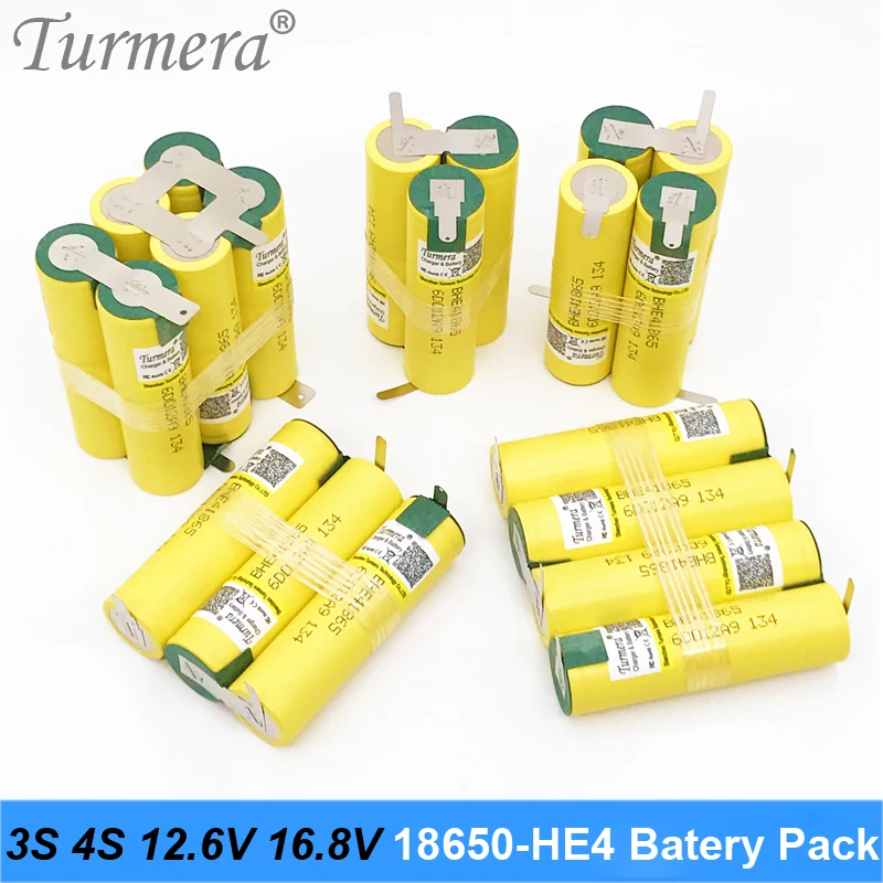 3S 12,6 V 4S 16,8 V аккумулятор 18650 HE4 2500mah 20A ток разряда для шуруповерта батареи(по индивидуальному заказу